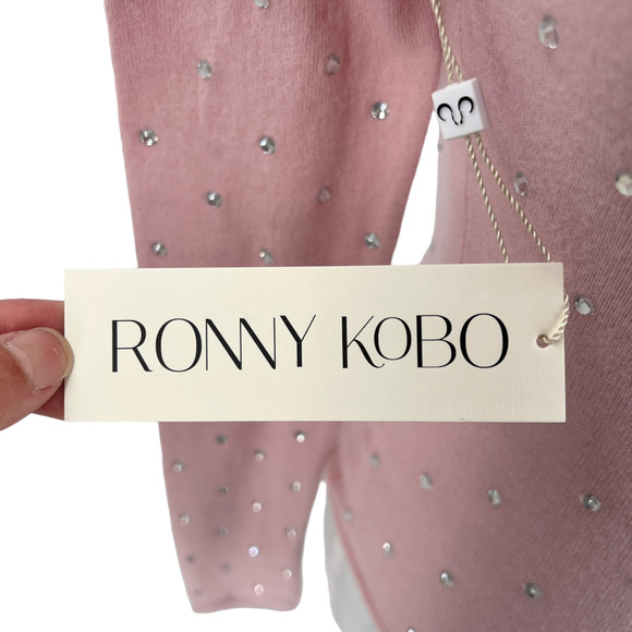 Ronny Kobo Womens Chani Bodysuit Ballet Pink Rhinestone Size Small - Picture 7 of 12